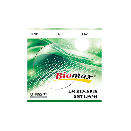BIOMAX Полімерна лінза BIOMAX ANTI-FOG Ind. 1,56 Ø73-70 (±0,0 / ±4,0)