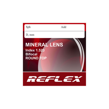 REFLEX, KANGMING, MAXEMA, EYE-EQUIP Мінеральна біфокальна лінза з круглою зоною для Ind. 1,52 Ø65 (+0.0 +4.0 Add 0.0 +4.0)