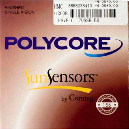 POLYCORE Полімерна фотохромна лінза POLYCORE (коричнева) Ind. 1,56 Ø70-65 (±0.0 / ±6.0)