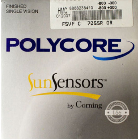POLYCORE Полімерна фотохромна лінза POLYCORE (сіра) Ind. 1,56 Ø70-65 (±0.0 / ±6.0)