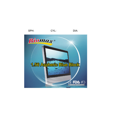 BIOMAX Полімерна лінза BIOMAX BLUE BLOCK. Ind. 1,56 Ø75-70 (±0,0 / ±6,0)