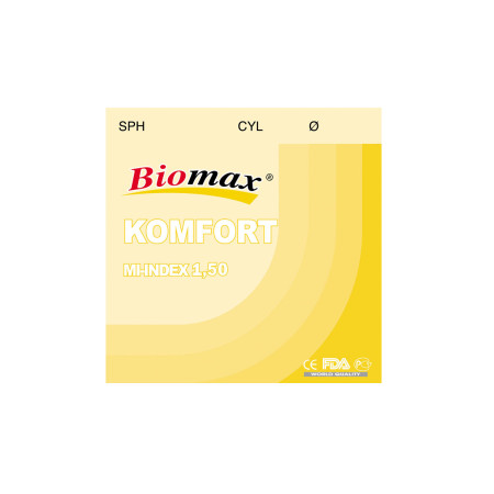 BIOMAX Полімерна лінза BIOMAX / ORBITA антифара з покриттям антивідблиску. Ind 1,56 Ø70 (±0,0 / ±6,0)