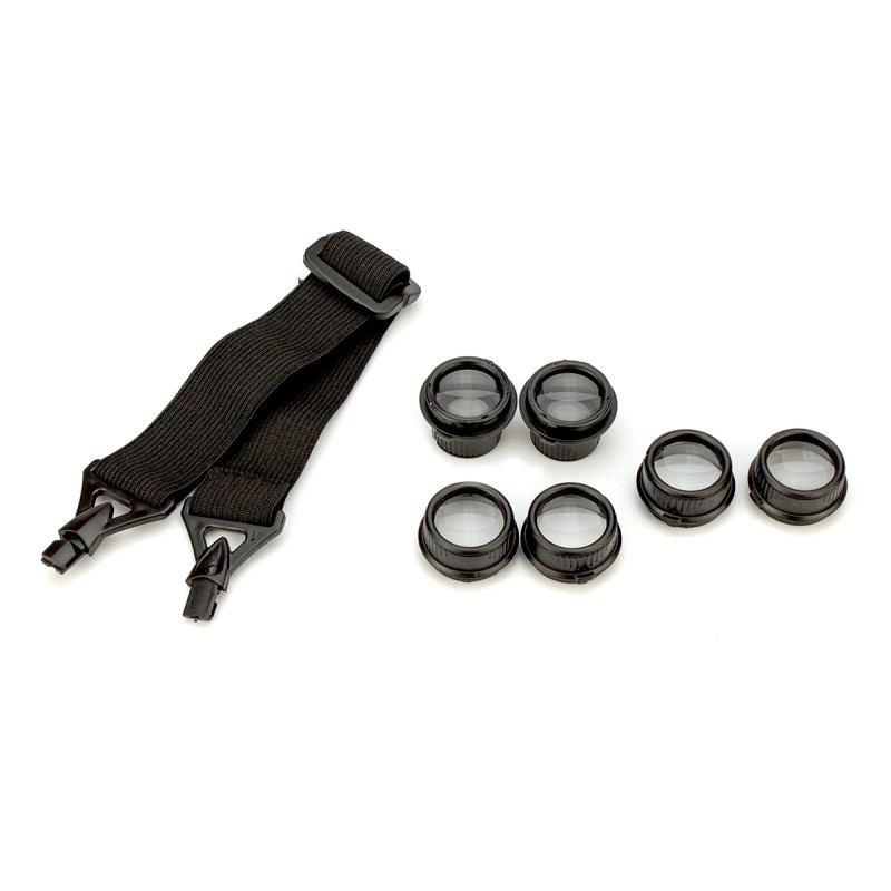 Окуляри-лупа з гумкою 9892GJ з підсвічуванням (4 змінні насадки)